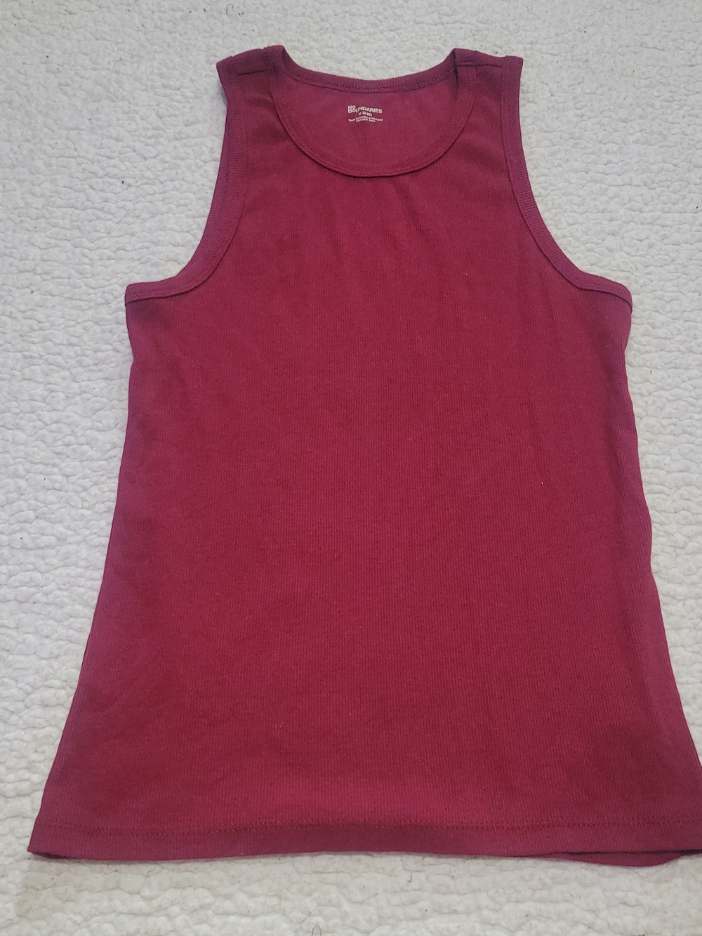 No Boundaries Women's Ribbed Tank Top - Burgundy
